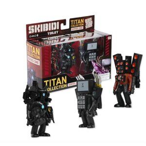 Titan Collection Series One Skibidi Toilet 3 Figures Set By Bonkers